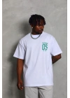 Erkek Baskılı T-Shirt Kısa Kol Bisiklet Yaka Regular Fit Tişört - Beyaz