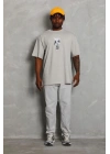 Erkek Baskılı T-Shirt Kısa Kol Bisiklet Yaka Regular Fit Tişört - Gri