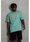 Erkek Baskılı T-Shirt Kısa Kol Bisiklet Yaka Regular Fit Tişört - Mint Yeşili