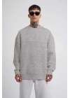 ERKEK Bisikilet Yaka 3 İplik Pamuklu SweatShirt - Gri