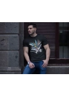 ERKEK Bisiklet Yaka Baskılı Kısa kol T-Shirt - Siyah