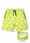 Erkek Deniz Şortu Fermuarlı Cepli File Astarlı Hızlı Kuruyan Premium - Sarı