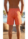 Erkek Deniz Şortu Fermuarlı Cepli File Astarlı Hızlı Kuruyan Premium - Turuncu
