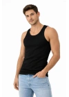 Erkek Fitilli Likralı Kaşkorse Atlet Vücuda Oturan Basic Şıklık - Siyah