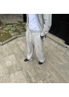 Erkek Kadife Oversize Takım Gömlek Pantolon İkili Set - Gri