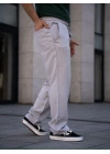 Erkek Keten Cepli Çıma Dikişli jogger Buggy Pantalon Rahat kalıp - Gri