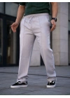 Erkek Keten Cepli Çıma Dikişli jogger Buggy Pantalon Rahat kalıp - Gri