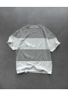 Erkek  Kısa kol Bisiklet Yaka Parçalı T-Shirt - Gri