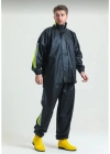 Erkek Motorcu Kurye Su Geçirmez Yağmurluk Takım - Siyah