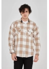 Erkek Oduncu Gömlek - Bej