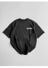 Erkek Ön ve Arka Baskılı T-Shirt Kısa Kol Bisiklet Yaka Regular Fit Tişört -  Siyah