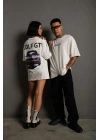 Erkek Oversize Tişört Golf GTI Retro Araba Baskılı T-shirt - Beyaz