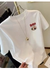 Erkek T-Shirt Oversize Kısa kol Tişört Popeye Baskılı - Beyaz