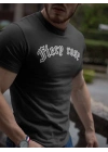 Erkek Tişort Bisiklet Yaka Baskılı kısa kol T-Shirt - Siyah
