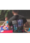 Erkek Tişort  Bisiklet Yaka Baskılı Kısa kol T-Shirt - Siyah