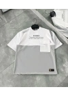 ERKEK Tişört Torba Cepli Parçalı Kısa Kol T-Shirt - Gri