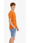 Genç Erkek Çocuk V Yaka Tişört Model - Turuncu