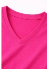 Genç Kız Çocuk V Yaka Tişört Model - Pembe