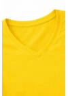 Genç Kız Çocuk V Yaka Tişört Model - Sarı