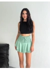 Kadın Ayrobin Şortlu Etek - Su Yeşili