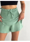 Kadın Ayrobin Şortlu Etek - Su Yeşili