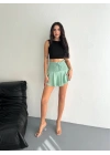 Kadın Ayrobin Şortlu Etek - Su Yeşili