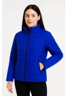 Kadın Bomber Mont Su İtici Kapitone Astarlı Fermuarlı Cepli Ceket Saks Mavisi