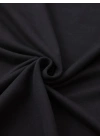 Kadın Kısa Kol Yazlık Tişört Bisiklet Yaka Baskılı Oversize T-Shirt - Siyah
