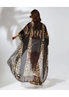 Kadın Rahat Kesim Şifon Kimono - Leopar