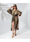 Kadın Rahat Kesim Şifon Kimono - Leopar