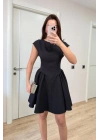 Kadın Sırt dekolteli Çan Detaylı Mini Elbise - Siyah