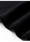 Kadın T-Shirt Bisiklet Yaka Kısa kol Baskılı Tişört - Siyah