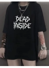 Kadın T-shirt Bisiklet Yaka Oversize Kısa Kollu Tişört - Siyah