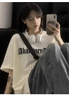 Kadın Tişört Örümcek Baskılı Bisiklet Yaka T-shirt - Beyaz