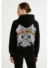 Metallica İki İplik Kapüşonlu Ön ve Arka Baskılı hoodie - Siyah