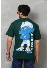 Toptan Oversize Tişört - Şirinler Brave Oakland - Smurfs