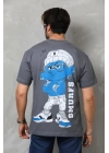 Toptan Oversize Tişört - Şirinler Brave Oakland - Smurfs