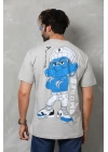 Toptan Oversize Tişört - Şirinler Brave Oakland - Smurfs