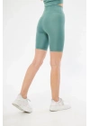 Yüksek Bel Biker Sporcu Şort - Mint Yeşili
