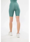Yüksek Bel Biker Sporcu Şort - Mint Yeşili