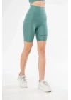 Yüksek Bel Biker Sporcu Şort - Mint Yeşili