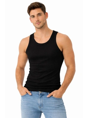 Erkek Fitilli Likralı Kaşkorse Atlet Vücuda Oturan Basic Şıklık - Siyah