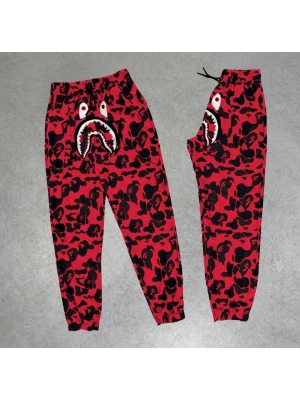 Erkek Pubg Bape x Shark Eşofman Altı - Kırmızı