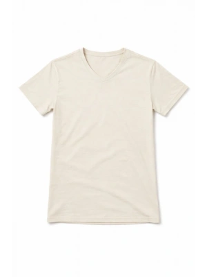 Genç Kız Çocuk V Yaka Tişört Model - Taş