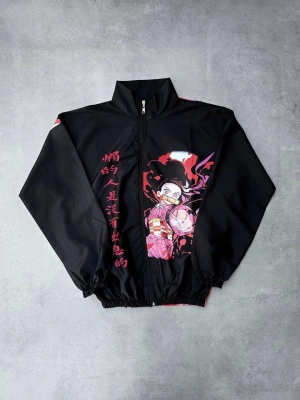 Kadın Fermuarlı Dijital Baskılı Rüzgarlık - Siyah