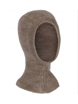 Tam Kalıp Boğazlı Dokuma Triko Bere - Vizon