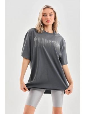 Toptan Oversize Taşlı Tişört - Trapstar