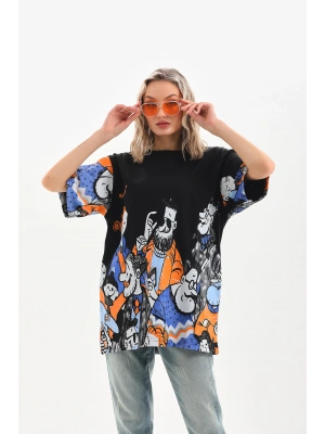 Toptan Oversize Tişört - Adamalar Ön Arka Kollar