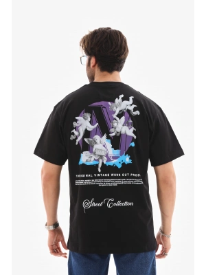 Toptan Oversize Tişört - Küçük Melekler Arkada