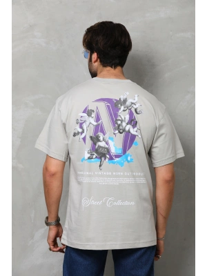 Toptan Oversize Tişört - Küçük Melekler Arkada